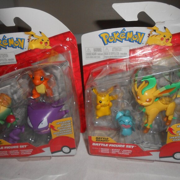 NEW 2 PACKS 3 EACH POKEMON BATTLE FIGURE SETS PIKACHU WYNAUT LEAFON APPLETUN 🎁 - Picture 9 of 9